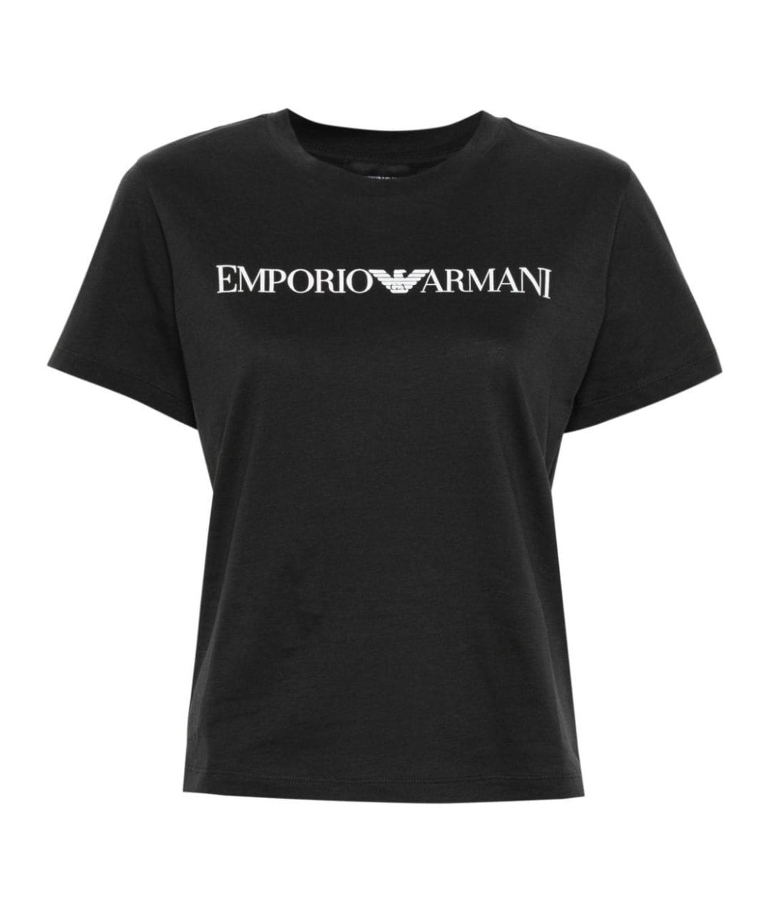 EMPORIO ARMANI Темно-синяя хлопковая футболка, фото 1