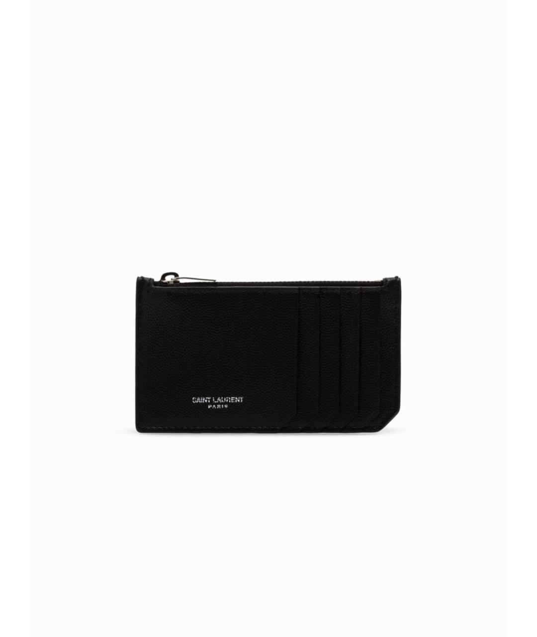 SAINT LAURENT Черный кожаный кардхолдер, фото 9
