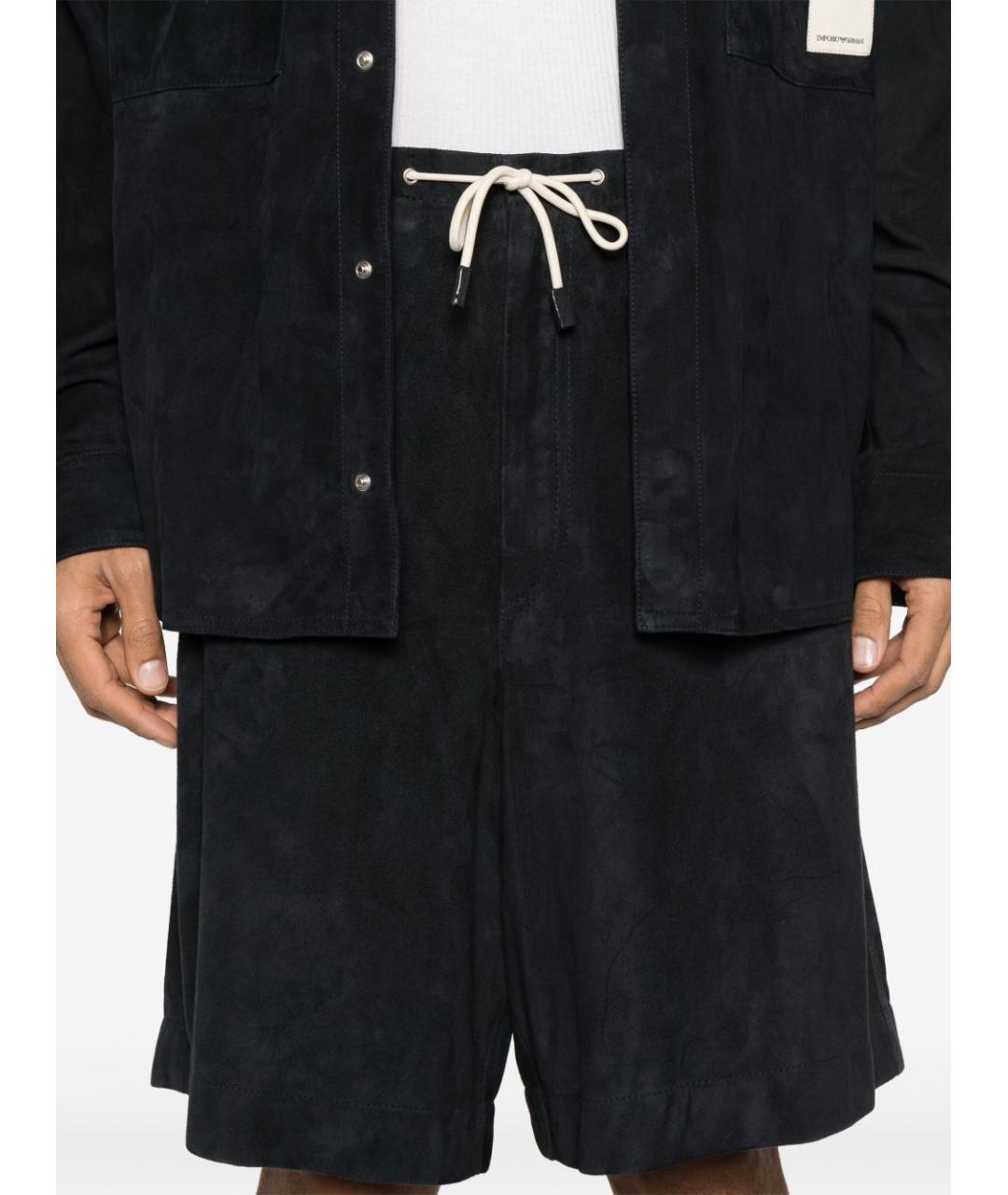 EMPORIO ARMANI Черные хлопковые шорты, фото 4