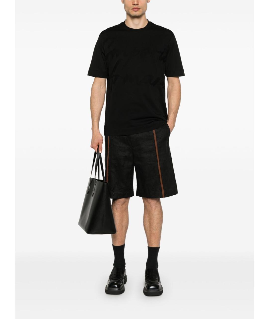 EMPORIO ARMANI Черная хлопковая футболка, фото 4