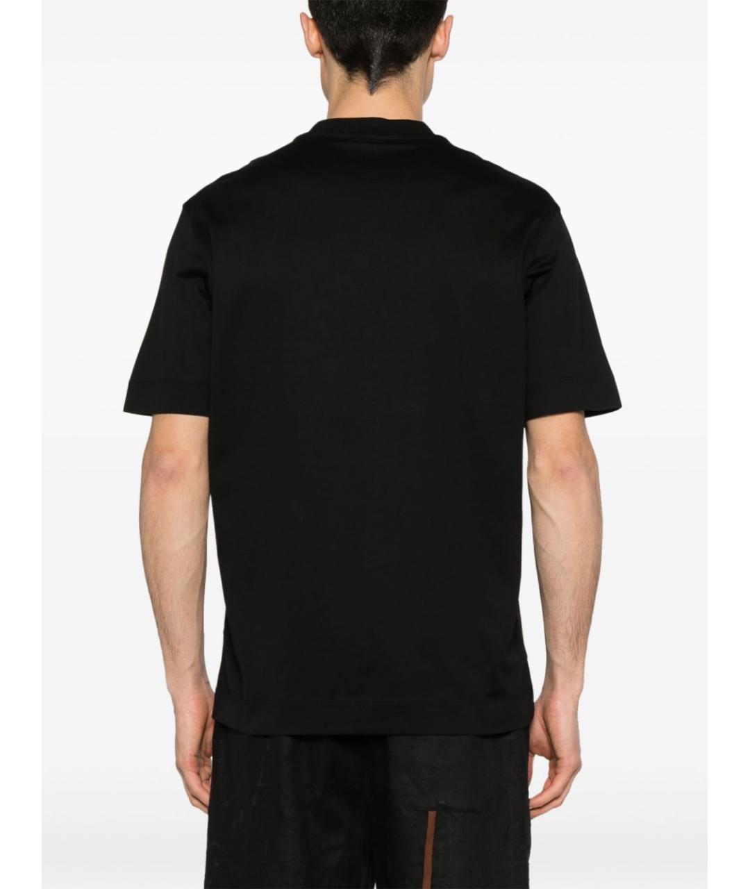EMPORIO ARMANI Черная хлопковая футболка, фото 2