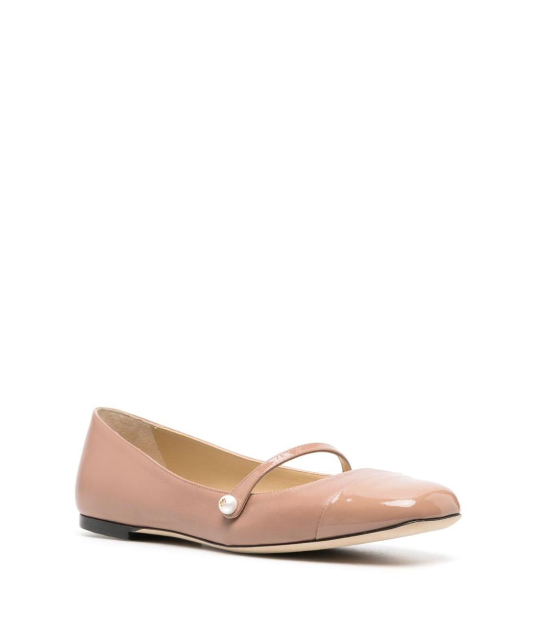 JIMMY CHOO Розовые кожаные балетки, фото 4