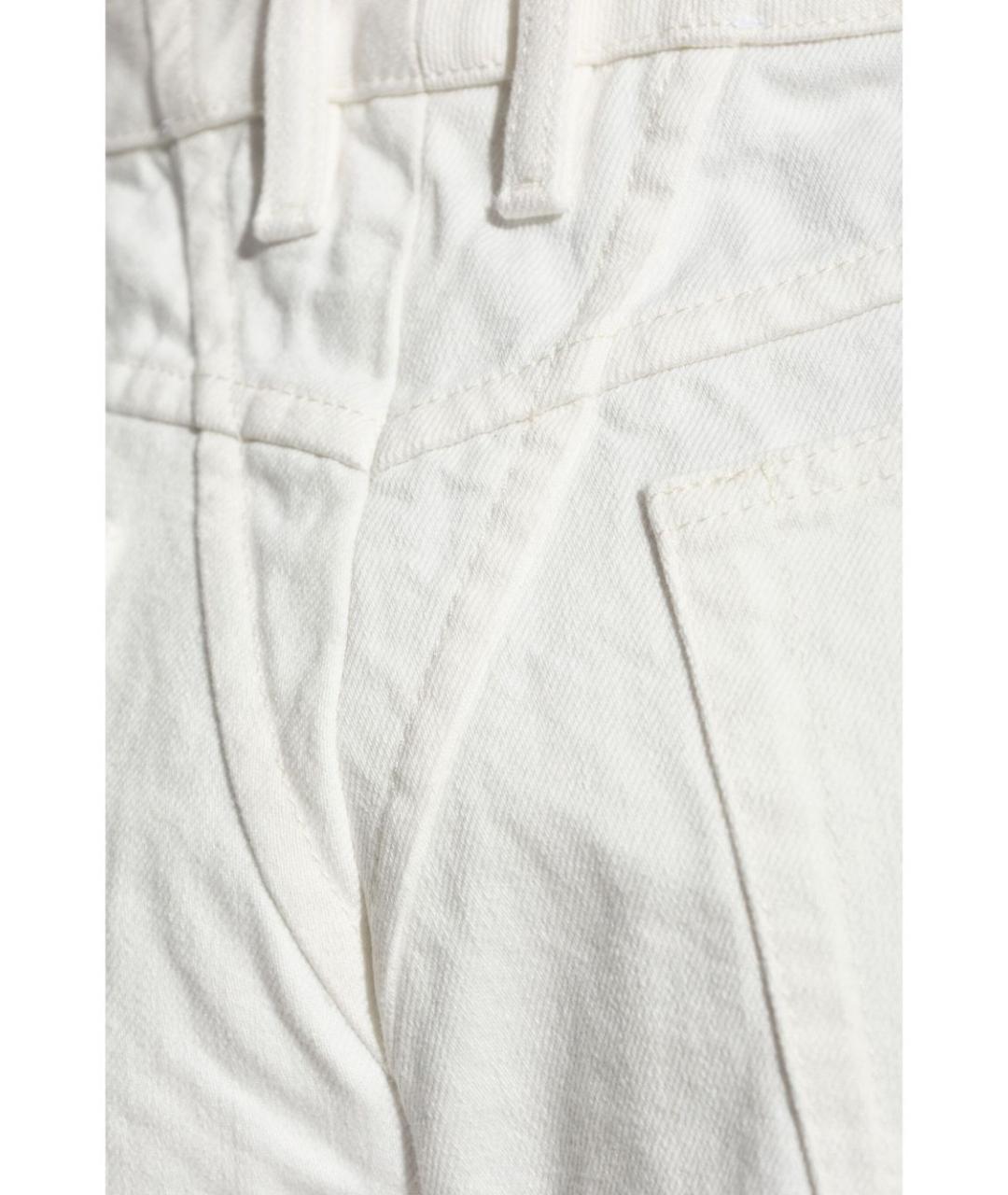 JIL SANDER Белые хлопковые прямые джинсы, фото 2
