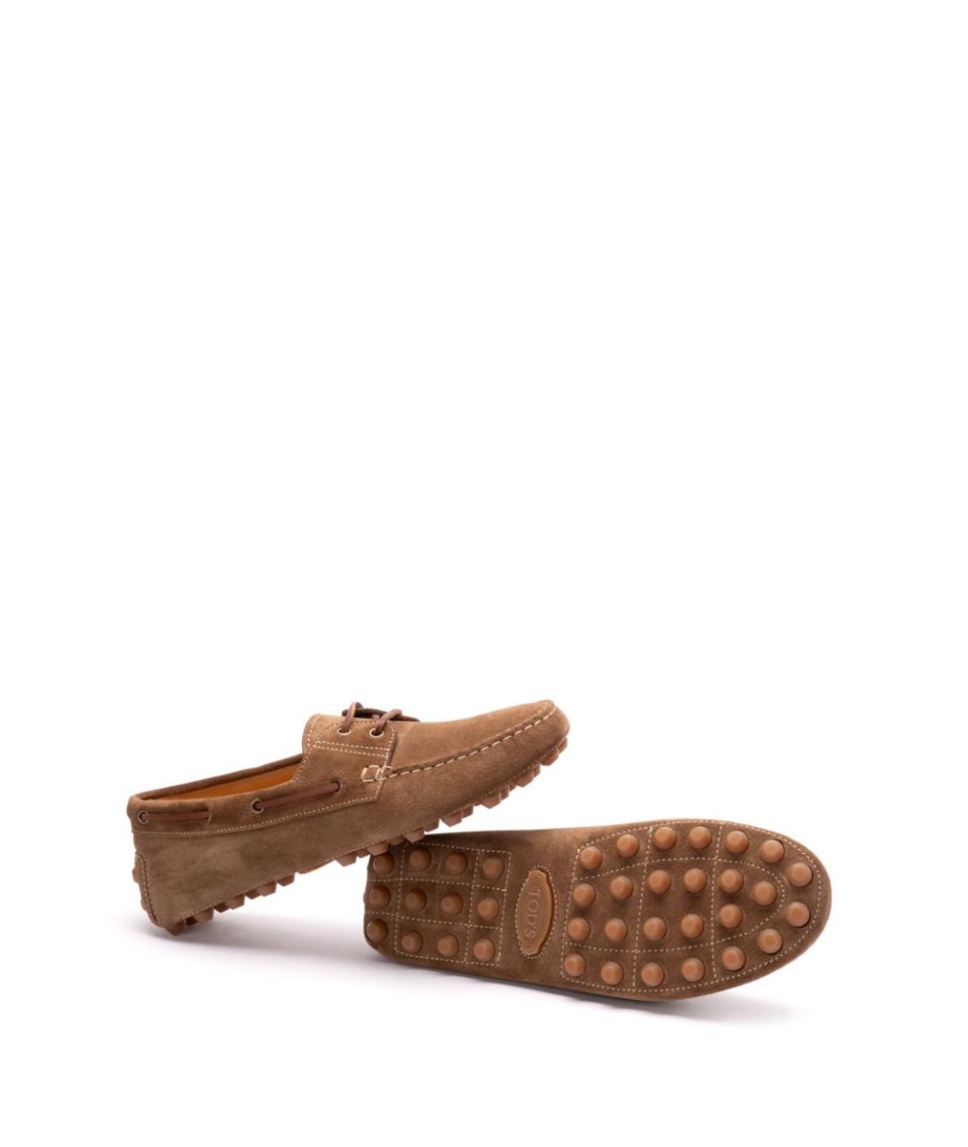 TOD'S Коричневые замшевые лоферы, фото 5