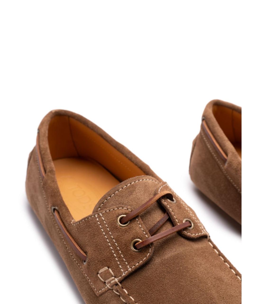 TOD'S Коричневые замшевые лоферы, фото 4