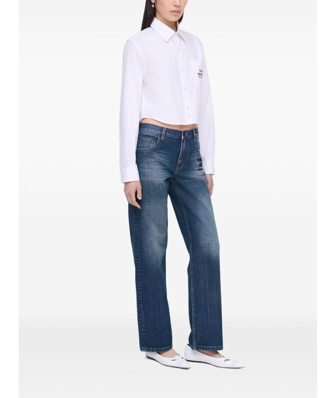 MARC JACOBS Синие хлопковые прямые джинсы, фото 6