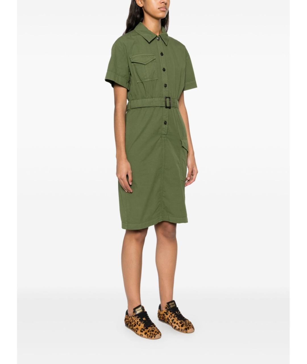 WOOLRICH Зеленые хлопковое платье, фото 4