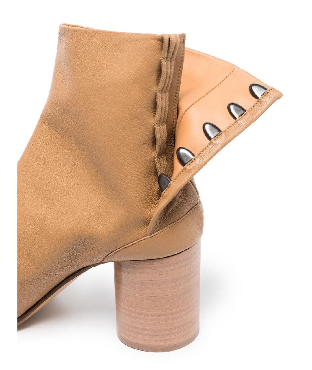 MAISON MARGIELA Бежевые кожаные ботильоны, фото 8