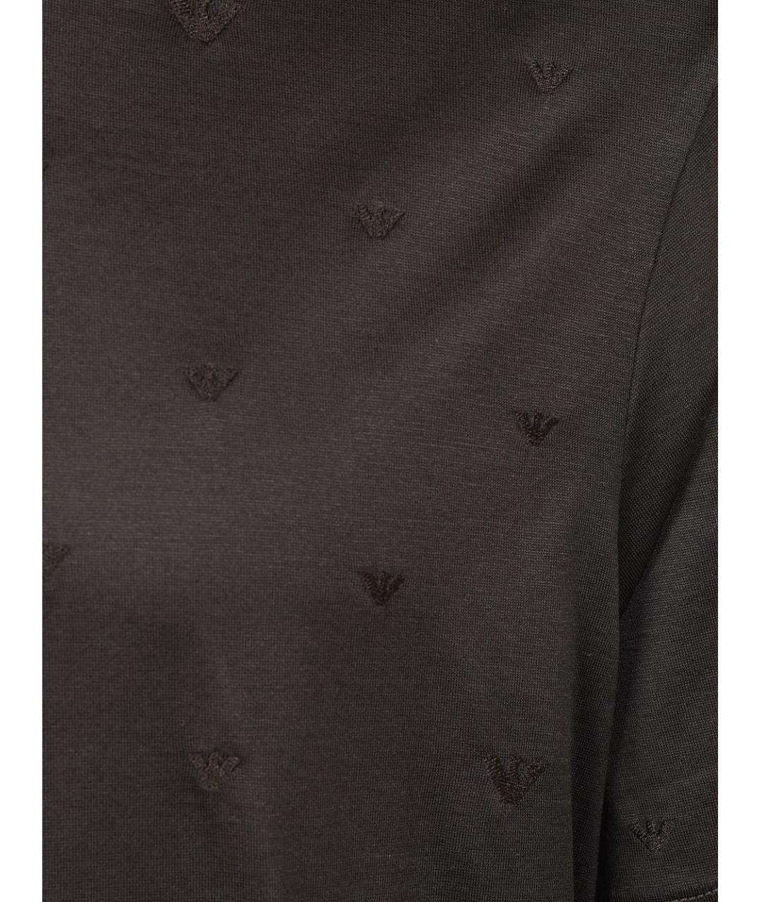 EMPORIO ARMANI Черная хлопковая футболка, фото 3