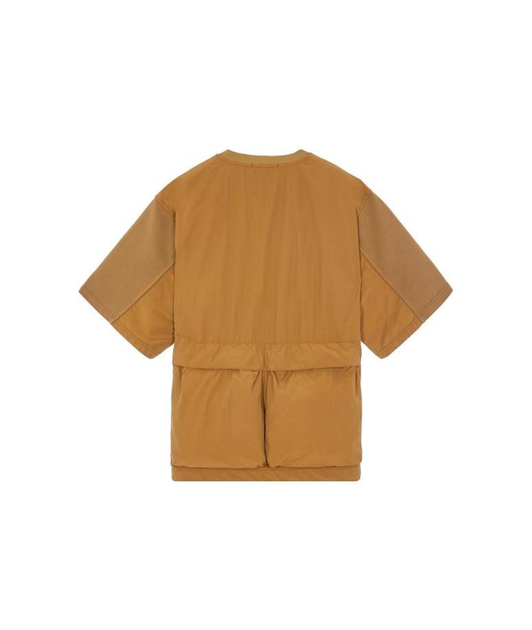 STONE ISLAND Коричневая хлопковая футболка, фото 2