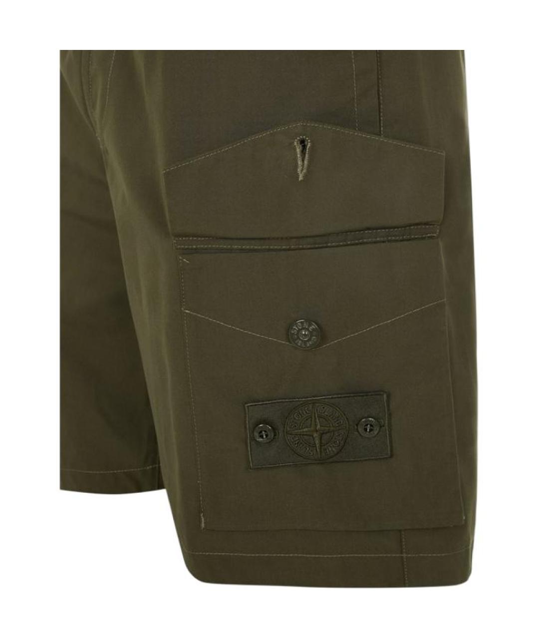 STONE ISLAND Зеленые шорты, фото 4