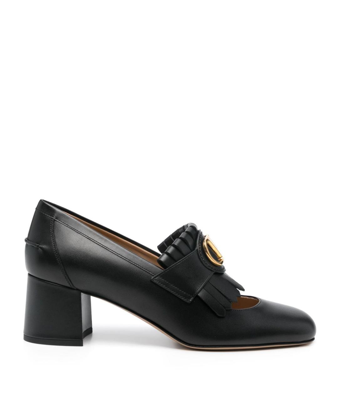 VALENTINO Черные кожаные лоферы, фото 1