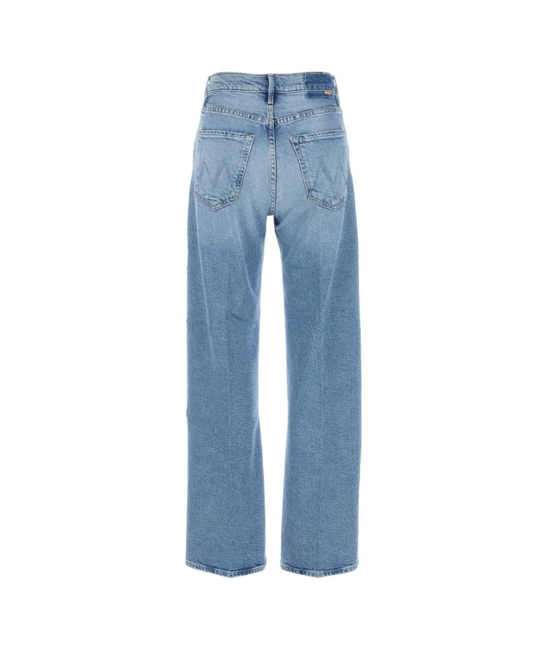 MOTHER Голубые хлопковые прямые джинсы, фото 2