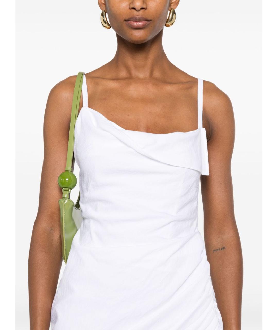 JACQUEMUS Белое вискозное коктейльное платье, фото 5