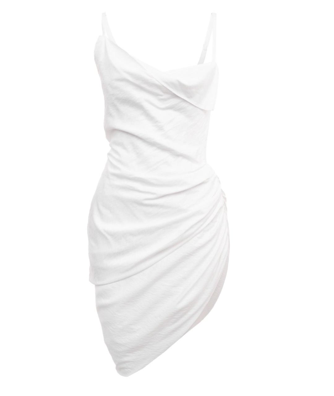 JACQUEMUS Белое вискозное коктейльное платье, фото 1