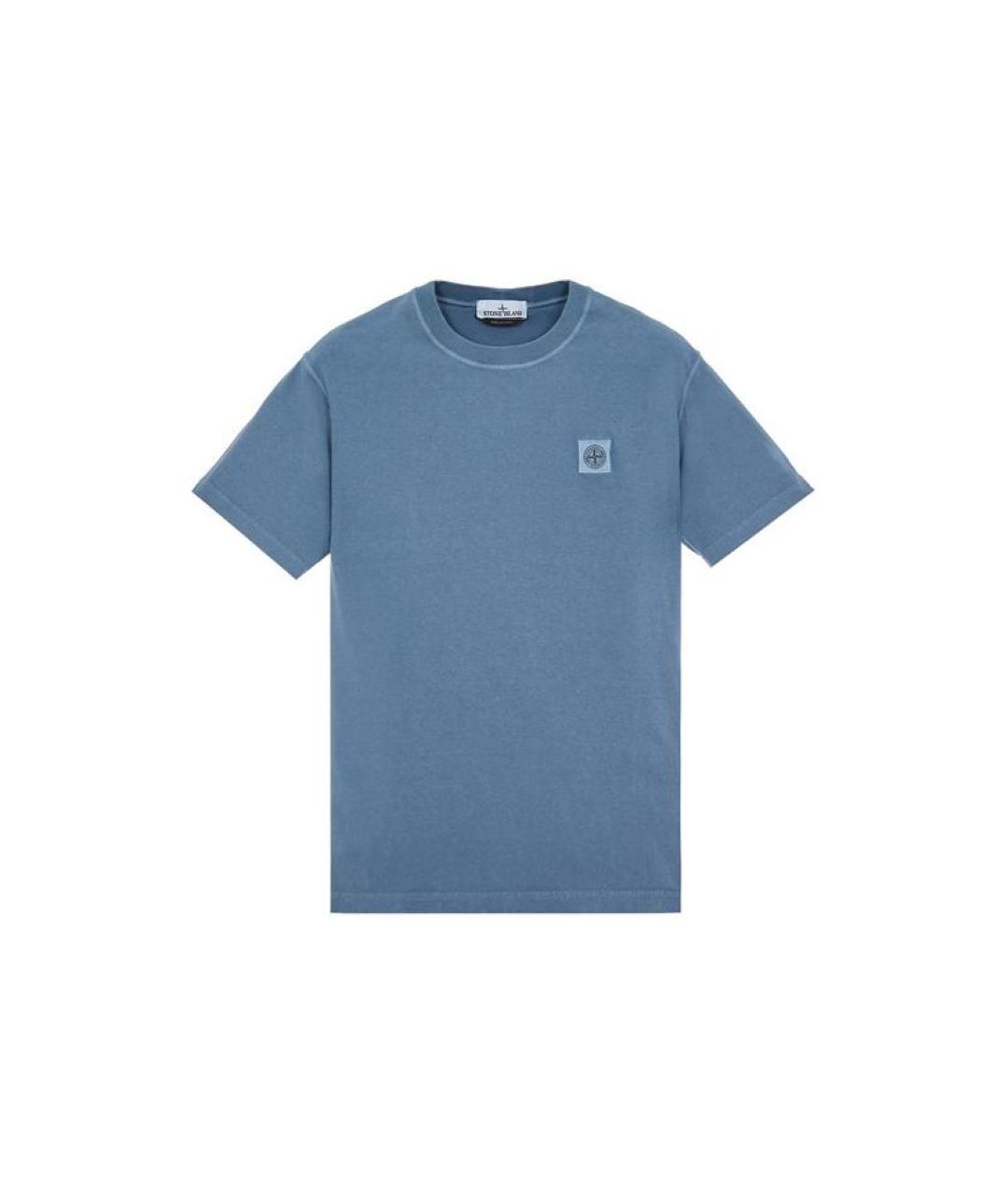 STONE ISLAND Синяя хлопковая футболка, фото 1