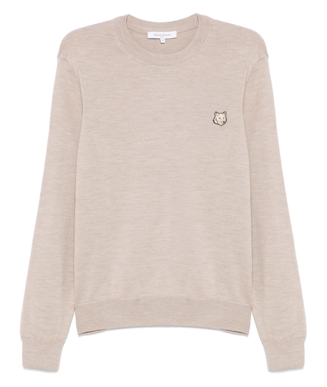 MAISON KITSUNE Бежевый шерстяной джемпер / свитер, фото 1