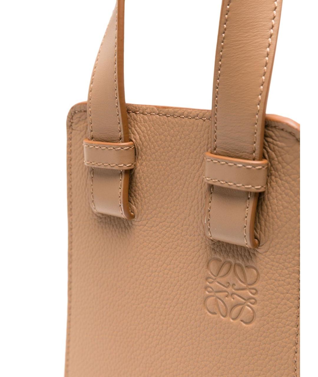LOEWE Бежевая кожаная сумка через плечо, фото 4