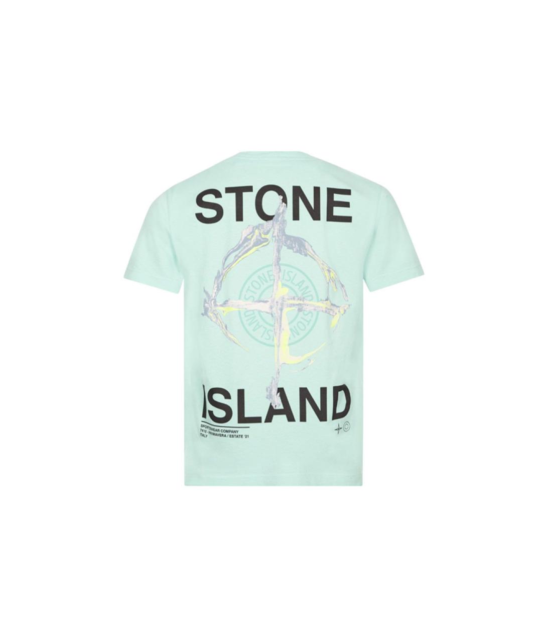 STONE ISLAND Бирюзовая футболка, фото 2