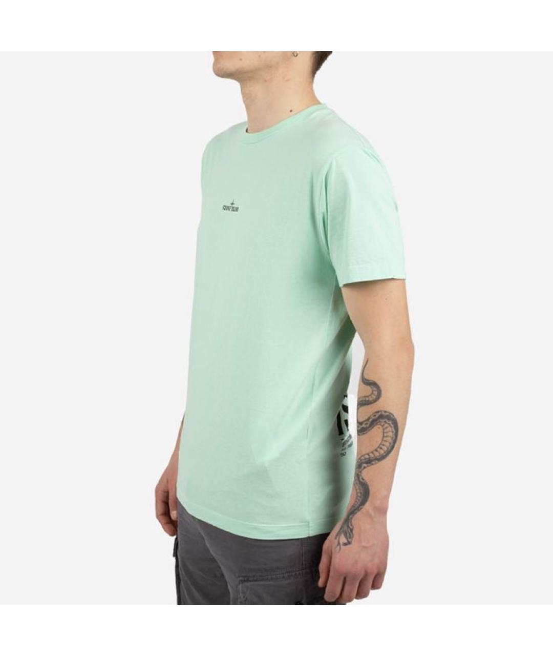 STONE ISLAND Бирюзовая футболка, фото 4