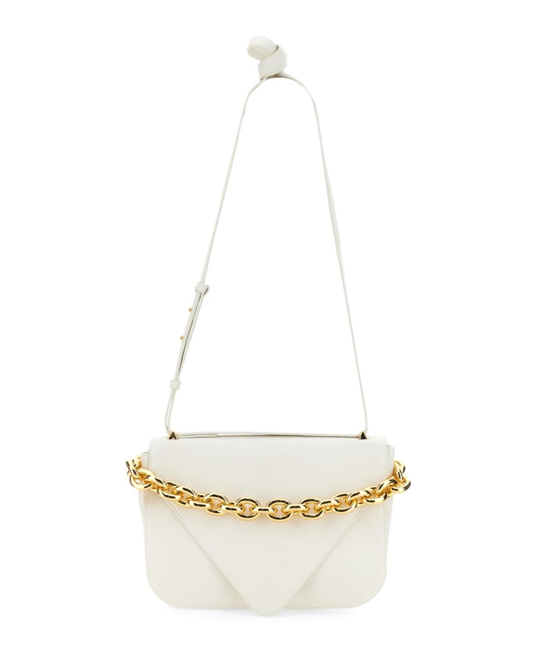 BOTTEGA VENETA Белая кожаная сумка через плечо, фото 1