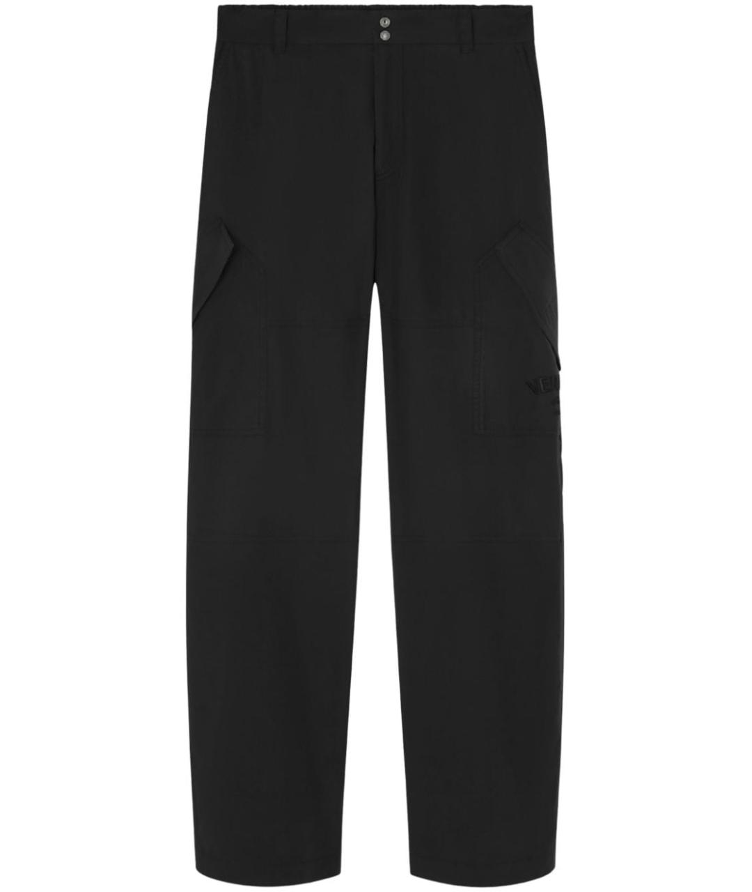 VERSACE Черные хлопковые повседневные брюки, фото 1