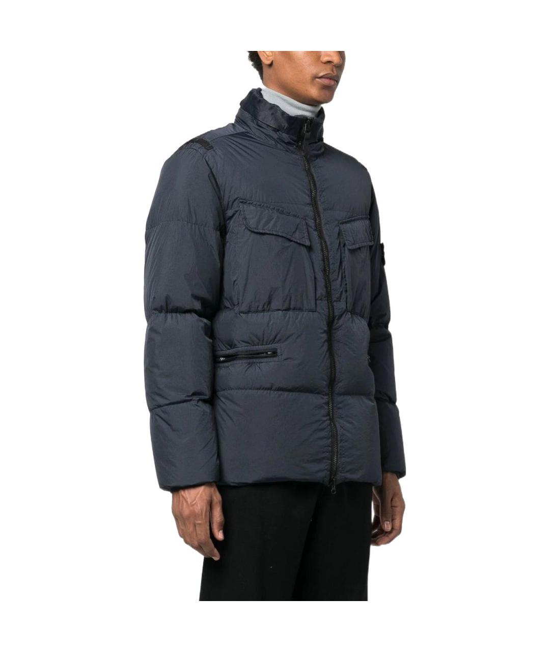 STONE ISLAND Синий пуховик, фото 4
