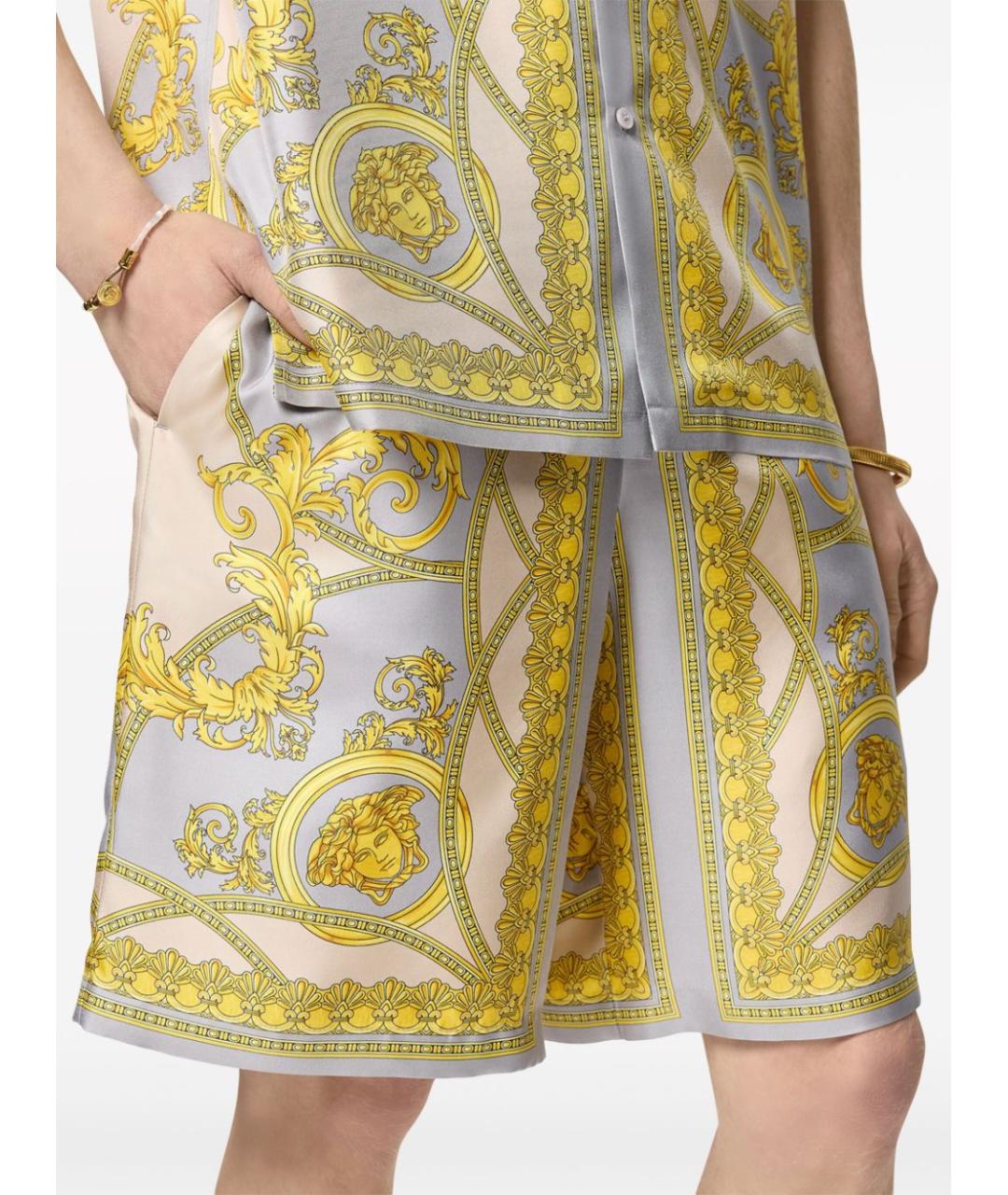 VERSACE Мульти шелковые шорты, фото 3