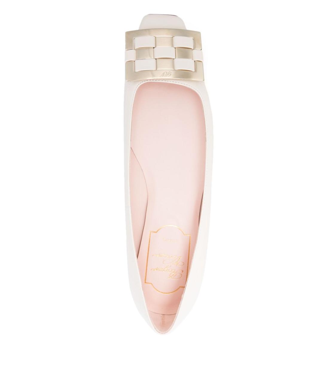 ROGER VIVIER Белые кожаные балетки, фото 2
