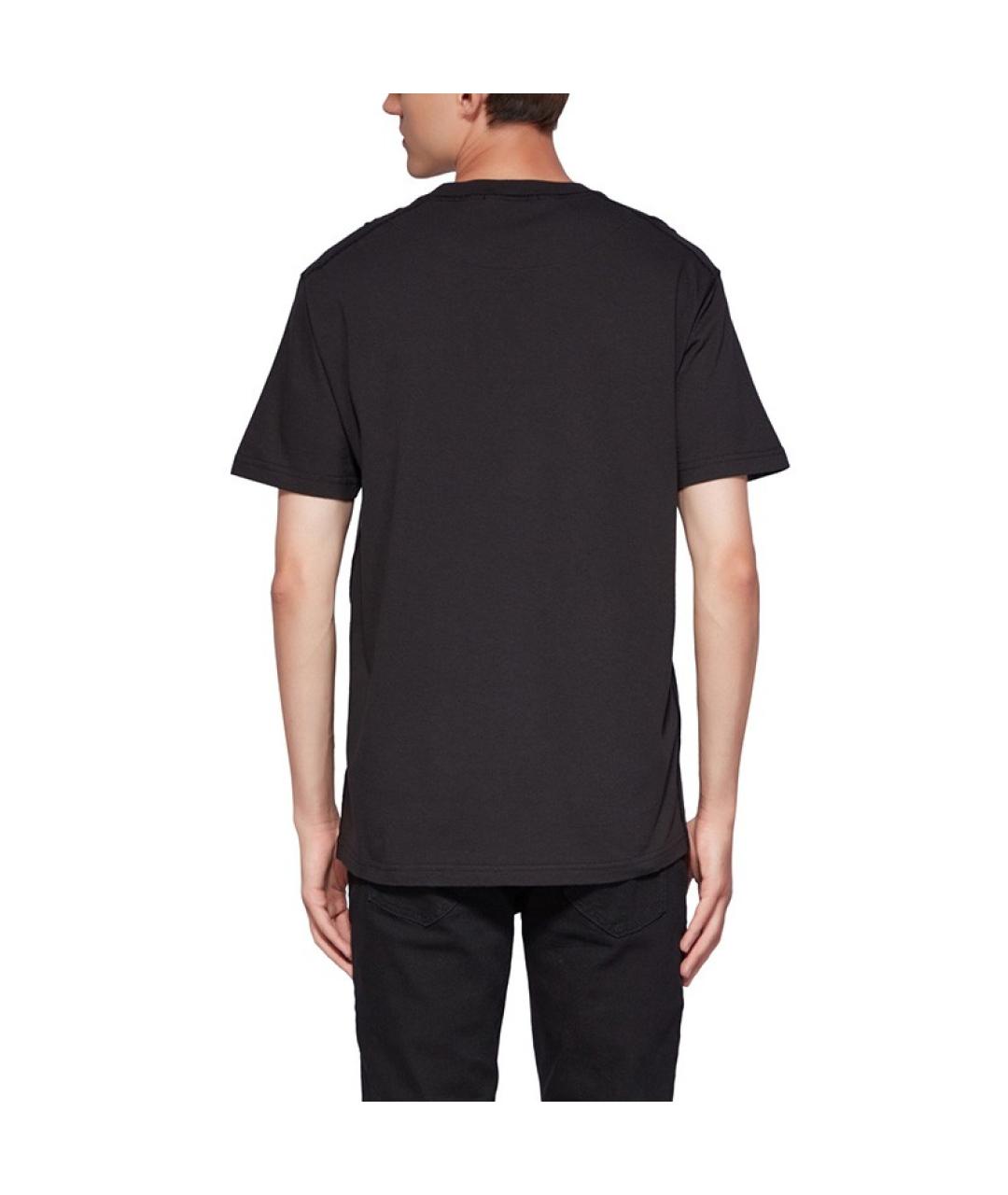 STONE ISLAND Черная хлопковая футболка, фото 4