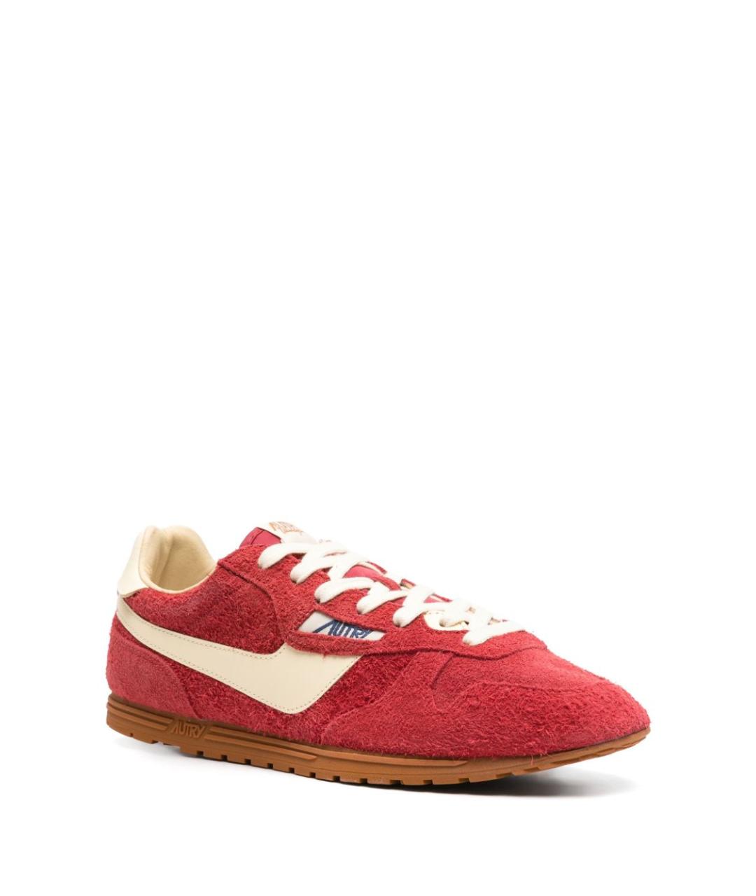 AUTRY Красные кожаные низкие кроссовки / кеды, фото 4