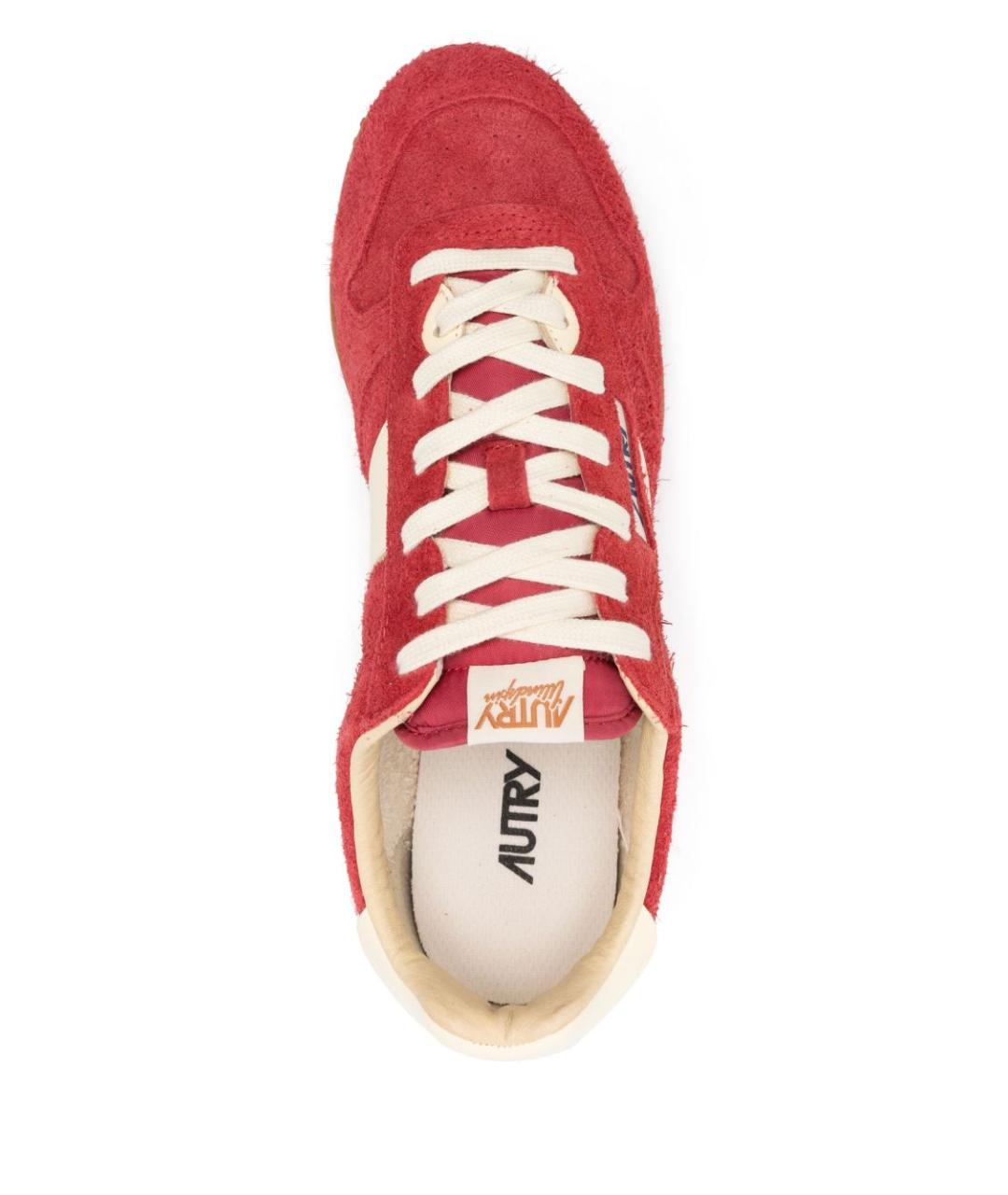 AUTRY Красные кожаные низкие кроссовки / кеды, фото 2