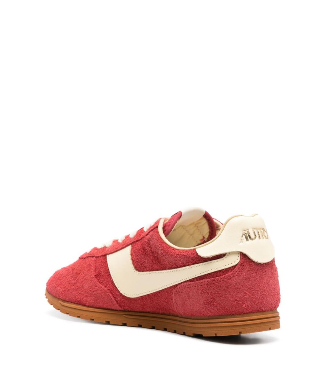 AUTRY Красные кожаные низкие кроссовки / кеды, фото 3