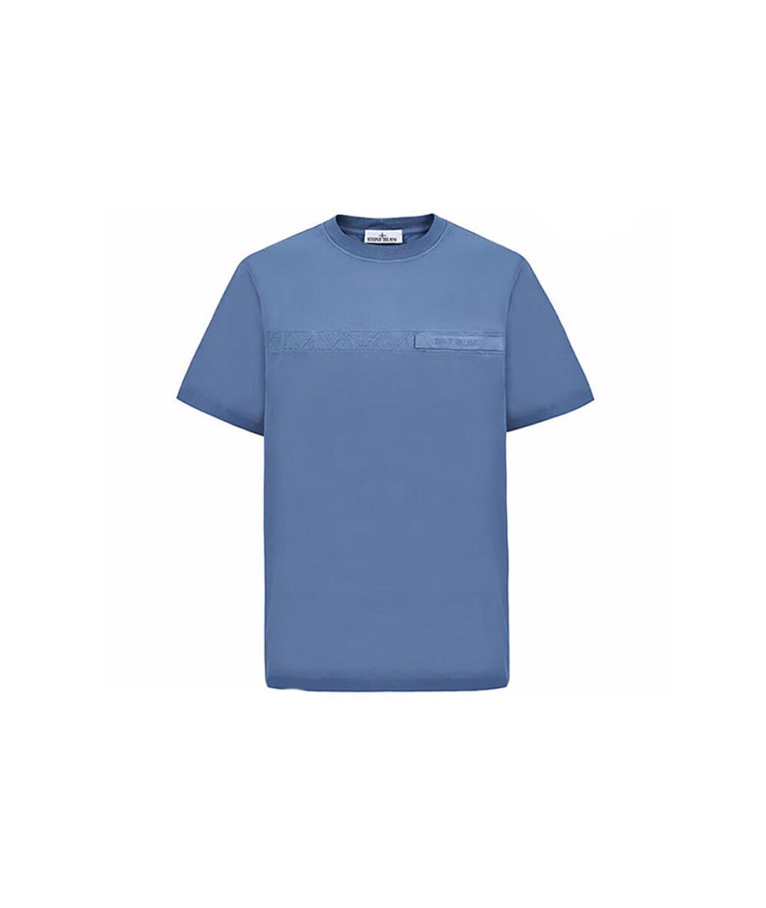 STONE ISLAND Синяя хлопковая футболка, фото 1