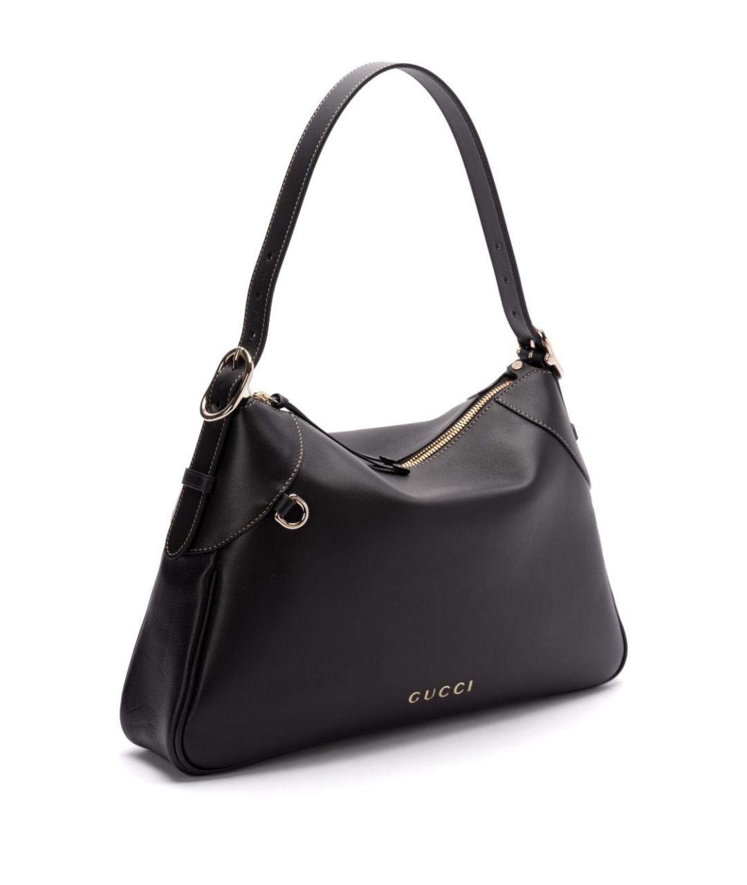 GUCCI Черная кожаная сумка тоут, фото 2