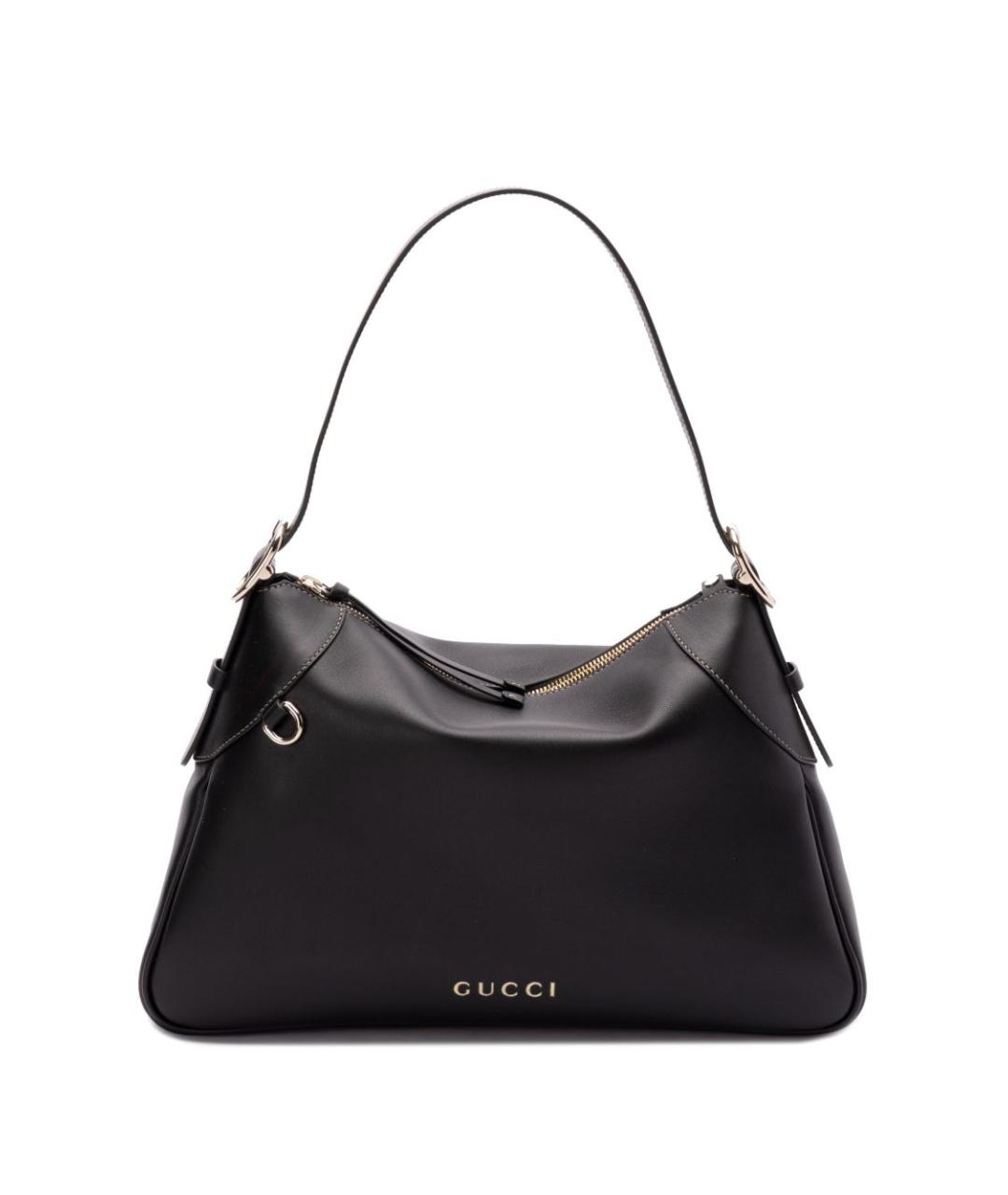 GUCCI Черная кожаная сумка тоут, фото 1
