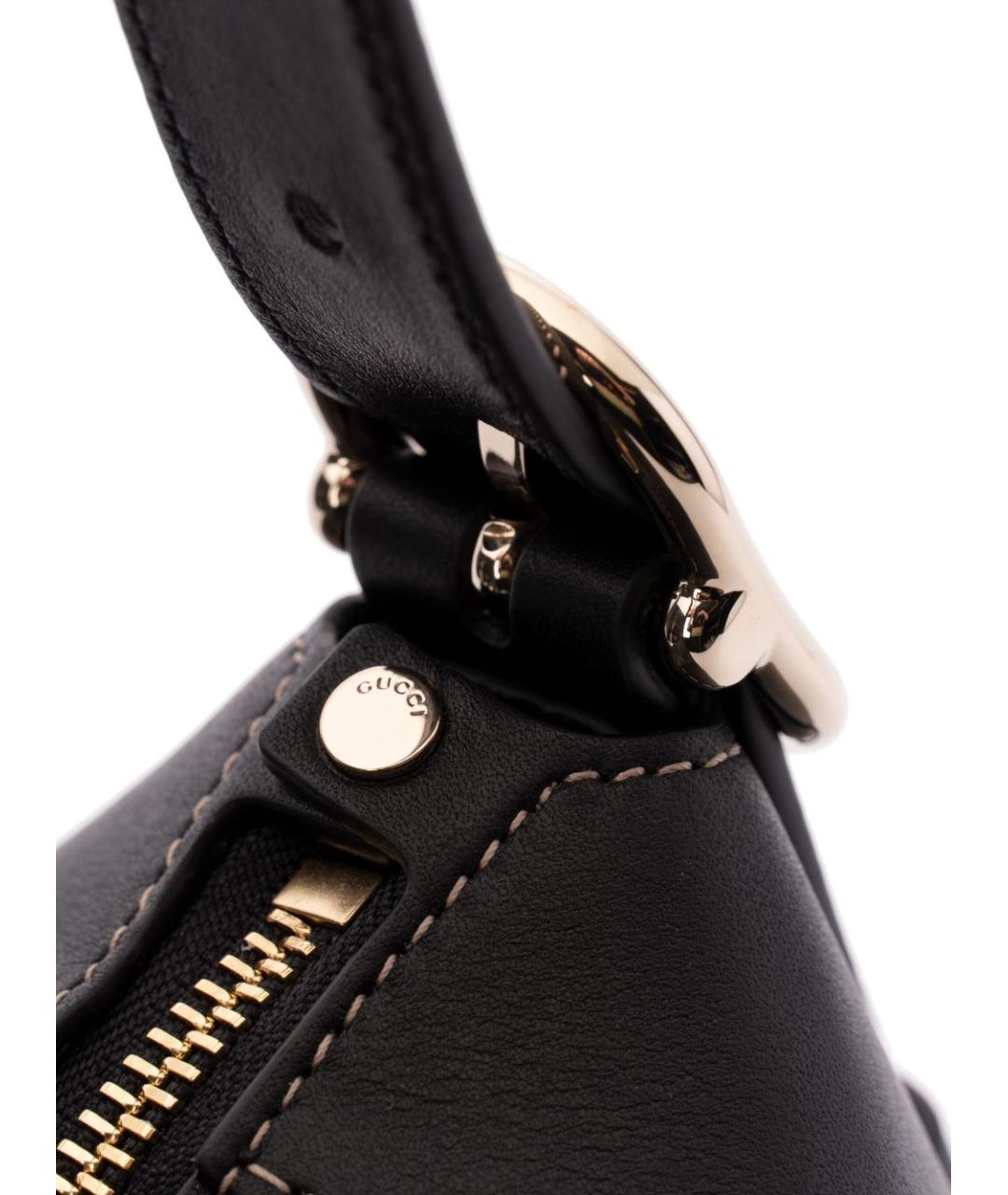 GUCCI Черная кожаная сумка тоут, фото 4