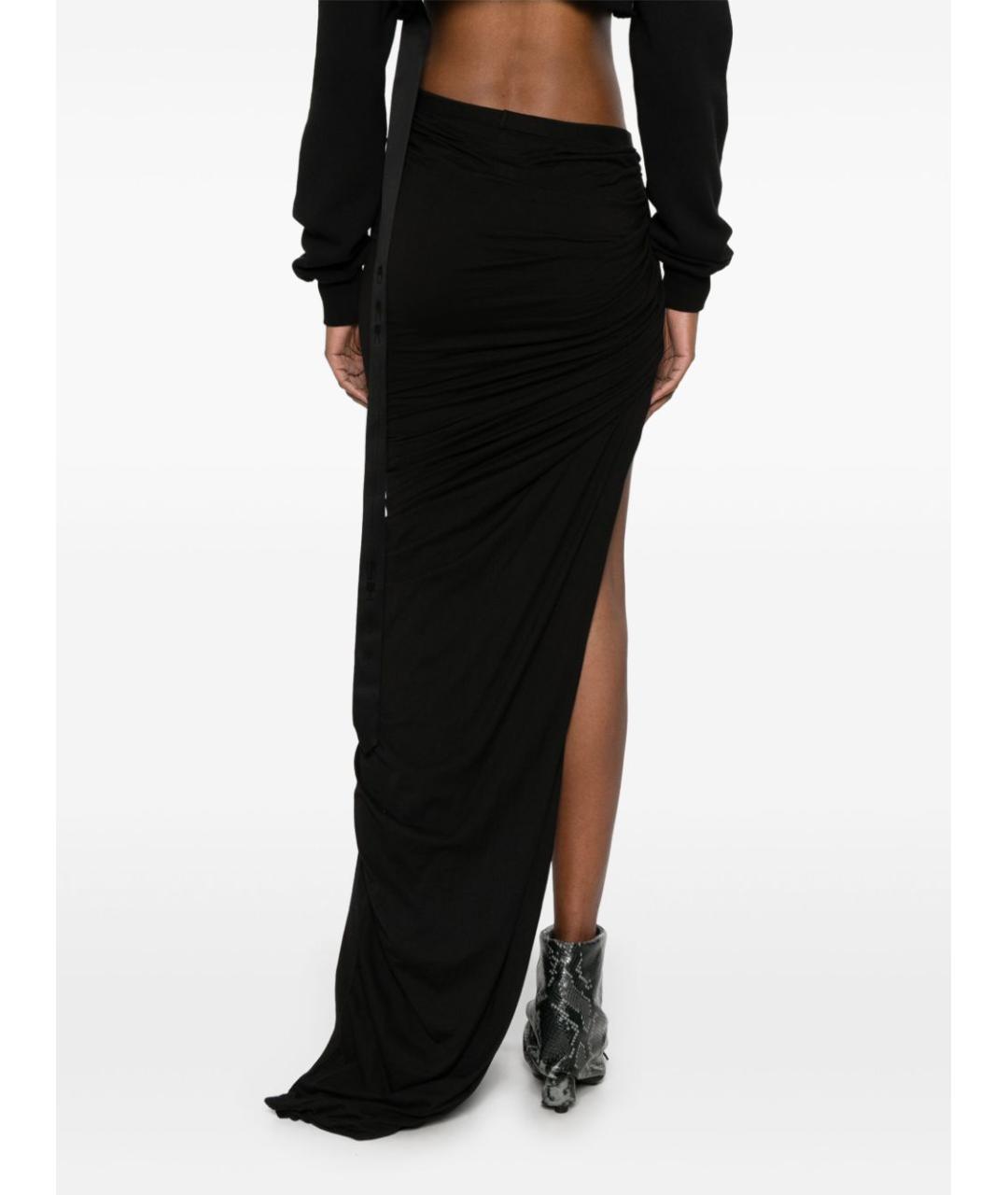 RICK OWENS DRKSHDW Черная хлопковая юбка миди, фото 2
