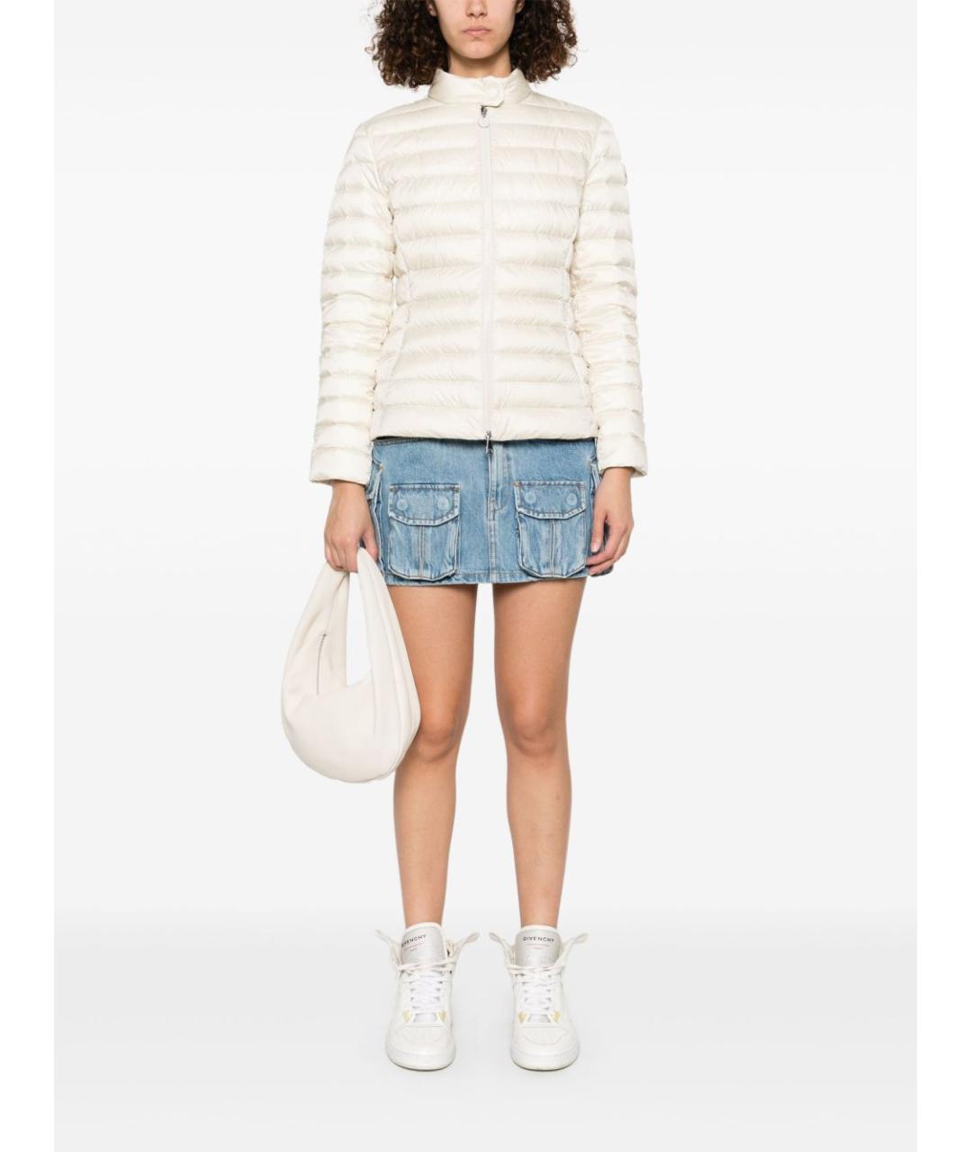MONCLER Белый полиэстеровый пуховик, фото 4