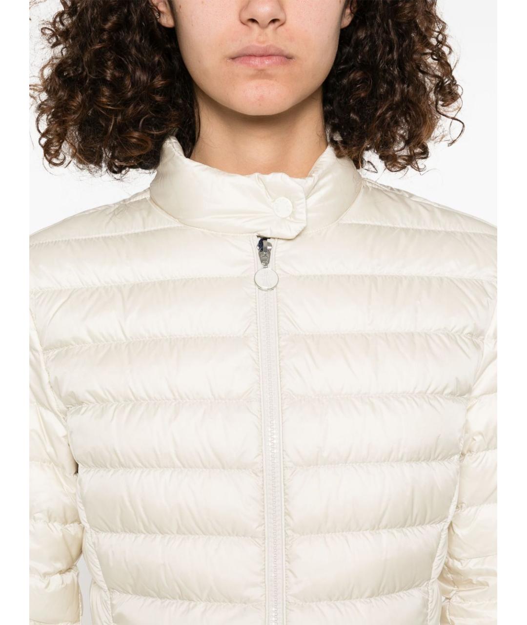 MONCLER Белый полиэстеровый пуховик, фото 5