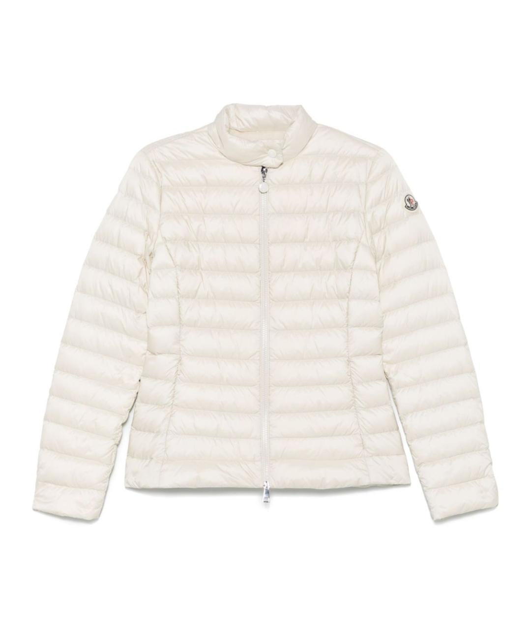 MONCLER Белый полиэстеровый пуховик, фото 1