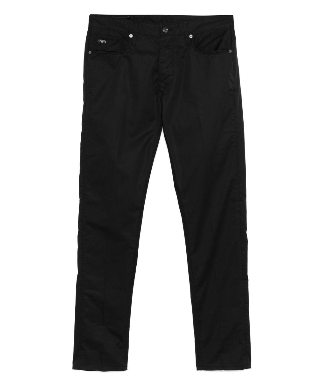 EMPORIO ARMANI Черные хлопковые прямые джинсы, фото 1