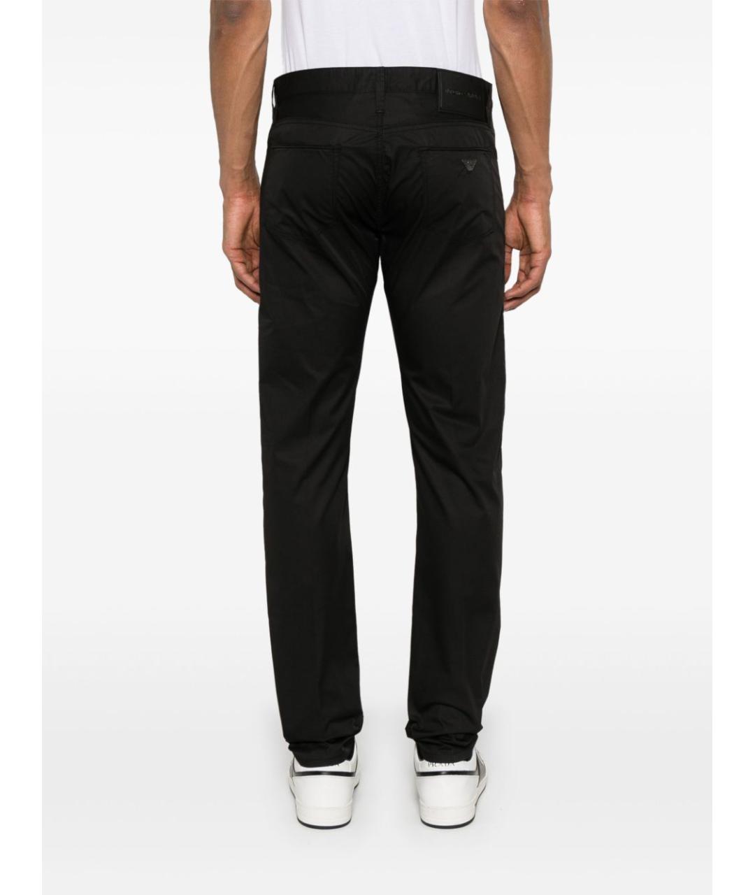 EMPORIO ARMANI Черные хлопковые прямые джинсы, фото 4