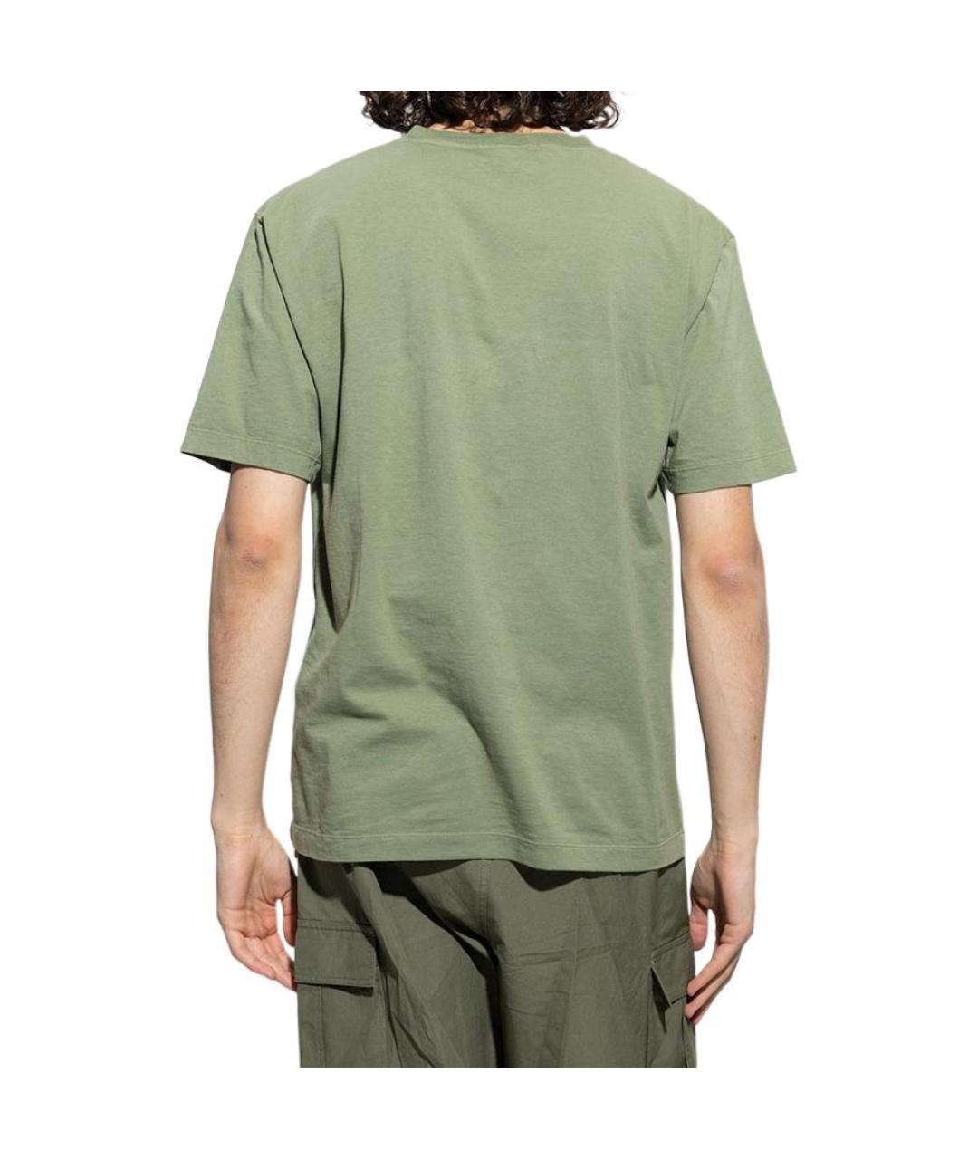 STONE ISLAND Зеленая хлопковая футболка, фото 4