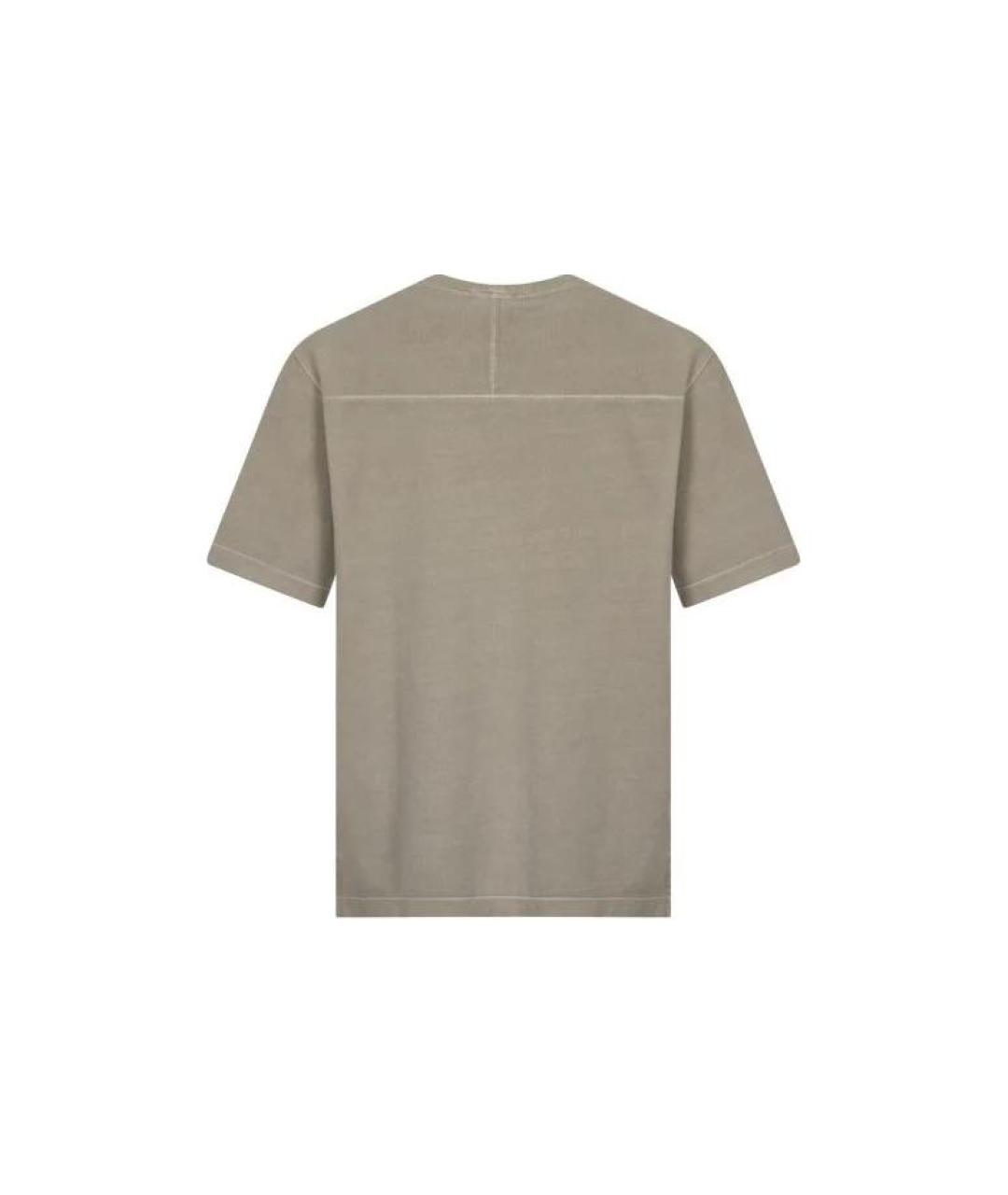 STONE ISLAND Хаки хлопковая футболка, фото 2