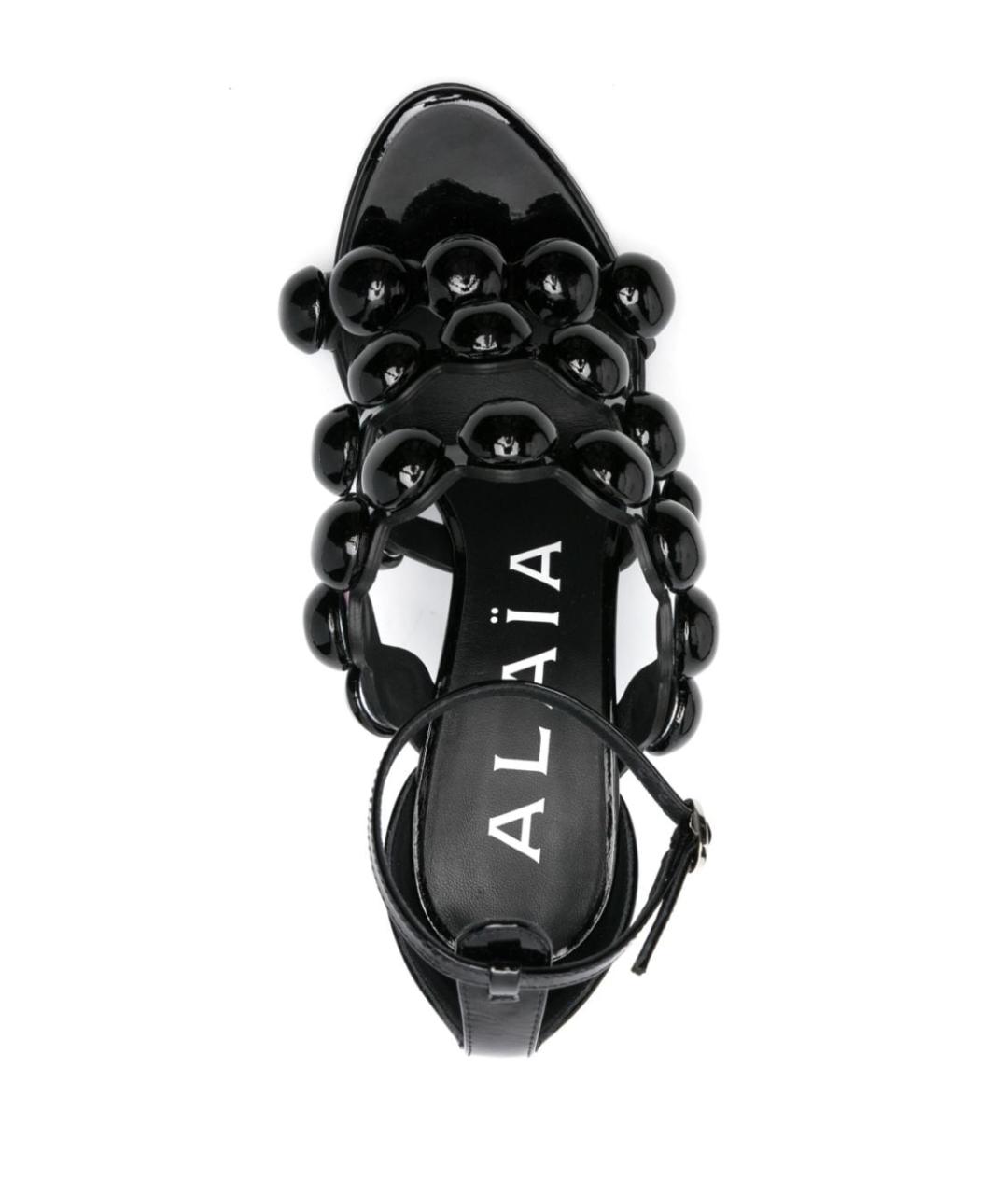 ALAIA Черные босоножки из лакированной кожи, фото 2