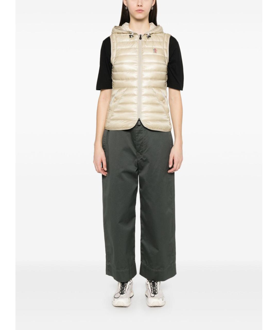 MONCLER GRENOBLE Бежевый полиэстеровый пуховик, фото 6