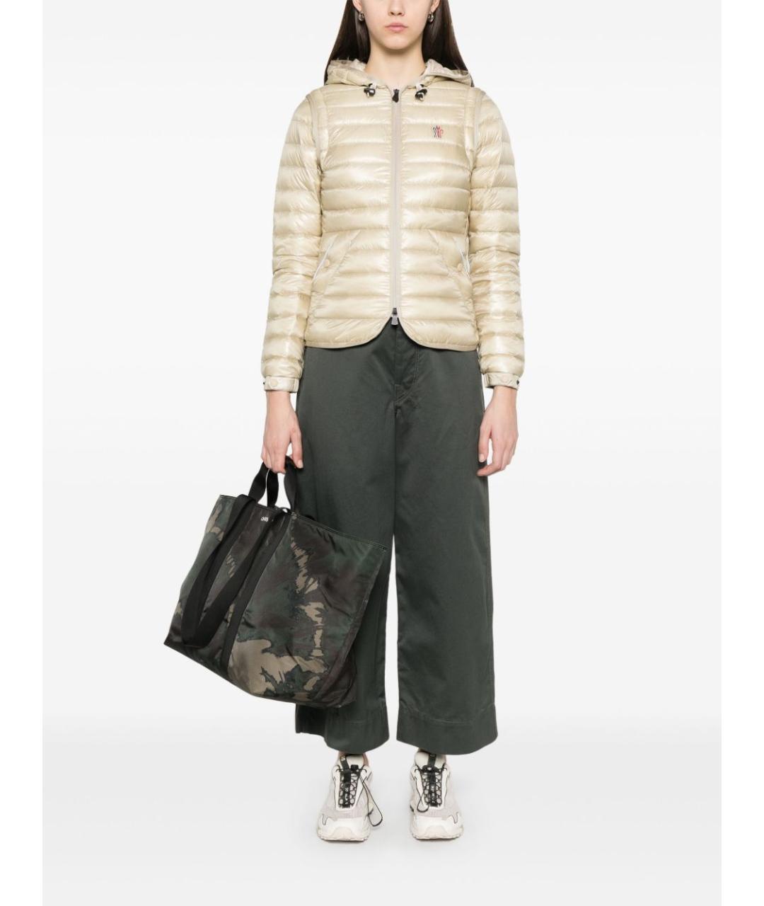 MONCLER GRENOBLE Бежевый полиэстеровый пуховик, фото 3