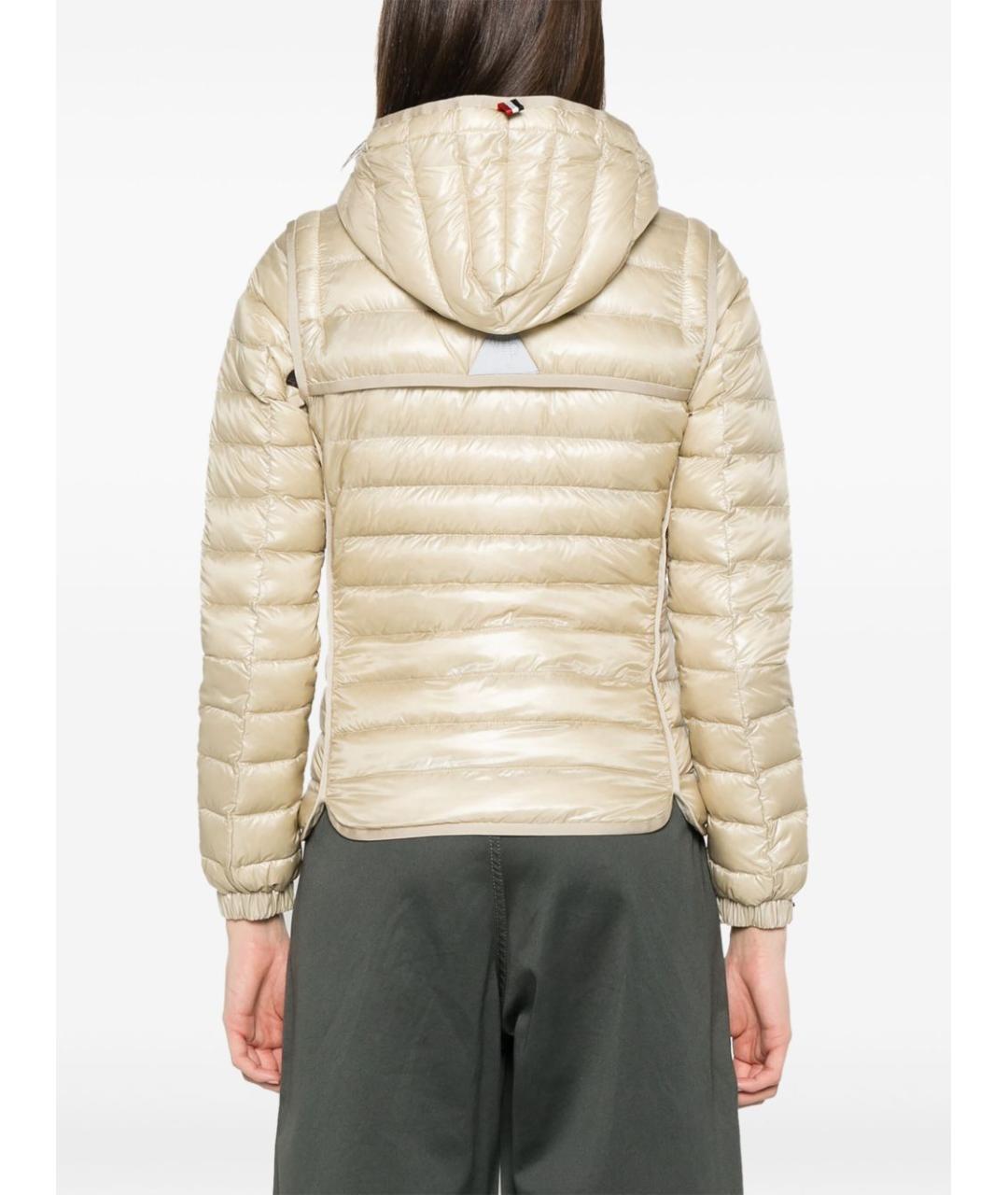 MONCLER GRENOBLE Бежевый полиэстеровый пуховик, фото 4