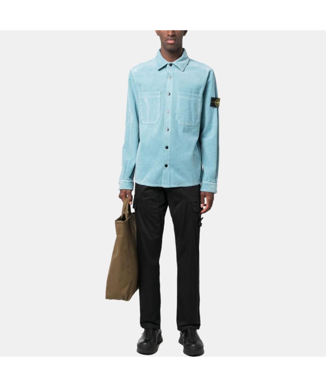 STONE ISLAND Голубая кэжуал рубашка, фото 5